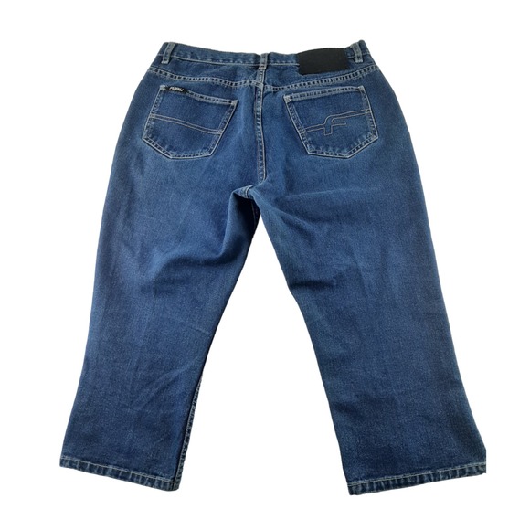 Vintage Fubu The Collection Women's Dark Wash Cropped Capri Denim Jeans 11/12 - Picture 3 of 8